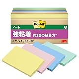 3M ポストイット 付箋 強粘着 大きい パステルカラー 75×127mm 90枚×5パッド 655-5SSAP エコマーク認定商品 グリーン購入法適合