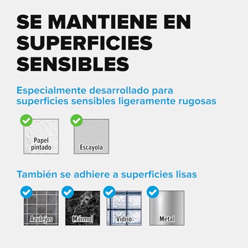Miniatura 5 de Tesa 77774 - Clavo Adhesivo Ajustable Para Papel Pintado Y Yeso, Altura Regulable, Autoadhesivo, Hasta 1 Kg De Potencia De Sujeción Por Clavo , 4 Unidades, Color Blanco