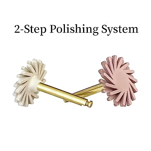 Rwbatt RW-PG1 Dental Composite Resin Polishing Discs Polisher Rubber Wheel Spiral Tooth Polisher Diamond System 2-Step Polishing Ra Disc Kit 14Mm thumb #2