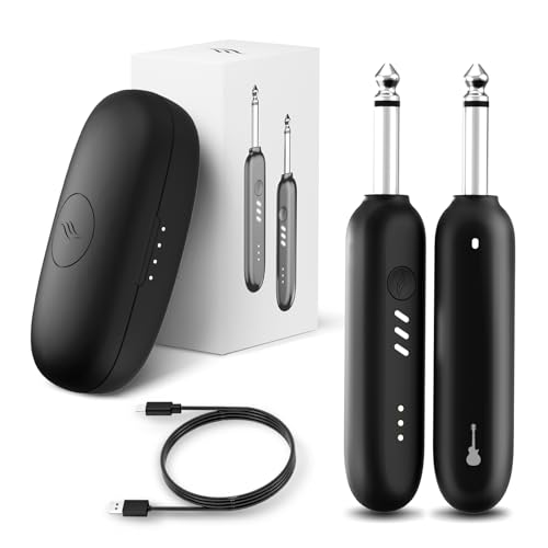 Enya WB1 Wireless Guitar System, UHF 3.0 Audio Wireless Guitar Transmitter and Receiver for Electric Instrument Wireless Transmitter Receiver for Acoustic Electric Guitar Bass