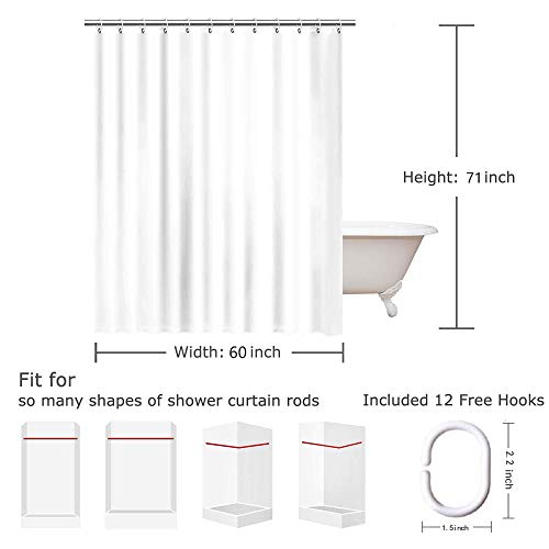 Yookeb Kids Safari Animals Bathroom Shower Curtain Cute Cartoon Childish Nursery Hippo Crocodile Lion Elephant Giraffe 60W By 71H Inch Polyester Fabric 12 Plastic Hooks Waterproof Decor #TOP2