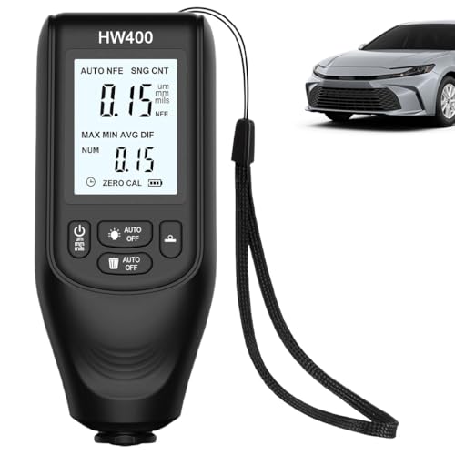 Image of STHIRADigital Car Paint Thickness Gauge for Fe & NFe Coating, Automotive Coating Thickness Meter Gauge 0~2000um Range, Auto Paint Meter, Paint Mil Thickness Meter, LCD Backlight, Battery Not Included