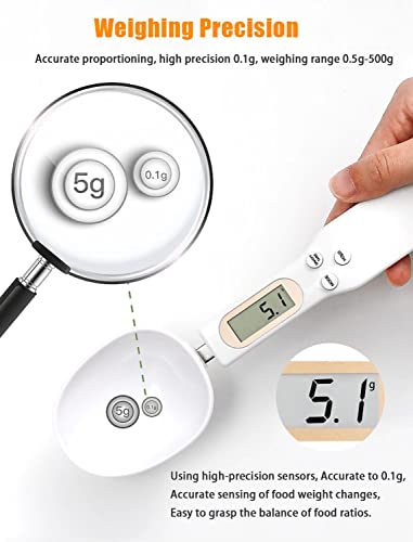 Digital Spoon Scale, Digital Kitchen Scales 500G/0.1G Kitchen Measuring Spoon Food Scale Digital Multi-Function With Accurate Lcd Display For Dispensing Coffee Beans, Milk, Flour,Condiment #TOP1