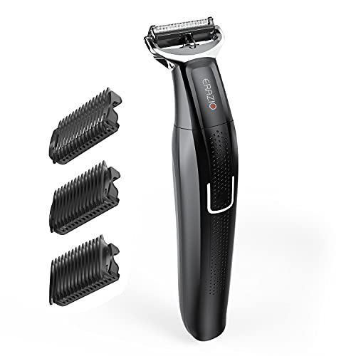 Erazio Hybrid Electric Foil Shaver - for Men Water-Proof Razor for Beard Hair and Body, Rechargeable Cordless Trimmer, Wet and Dry Replacable Head, Black