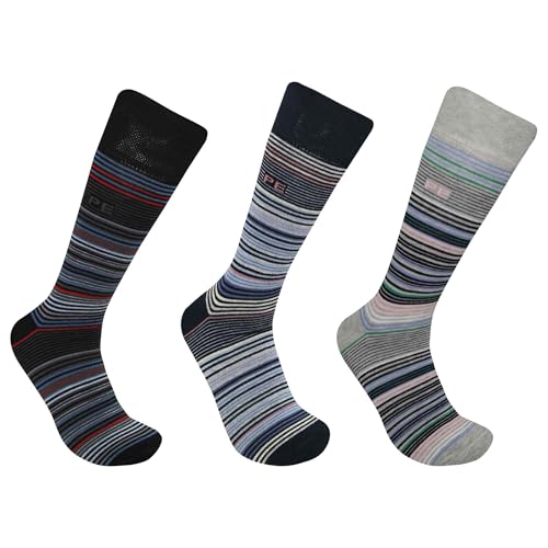 Listado de Perry Ellis Rojo los 10 mejores. 39 Perry Ellis Portfolio, Calcetines de Vestir, Calcetines para Hombre, Rayas Multicolor, Toque Suave Superior, Pack de 3 Pares, Algodon Peinado