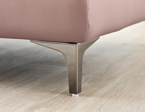 Image of Fabrique Ineffable Leatherette 4 Seater with Puffy Moden Design Light Purple Sofa Set with Moveable Armrest | Comfortable Furniture for Home Office & Living Room | Easy to Move Stainless Steel Legs
