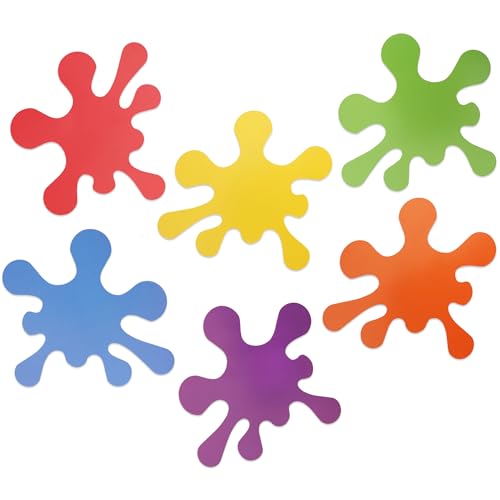 Vuzvuv 48 Pcs Colorful Paint Splatter Paper Cutouts for Art