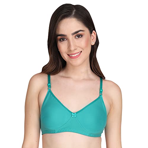 Image of Women Non Padded Bra - Made of Pure Cotton Full Coverage Non Wired Soft Cup for T-Shirt Saree Dress and for Everyday