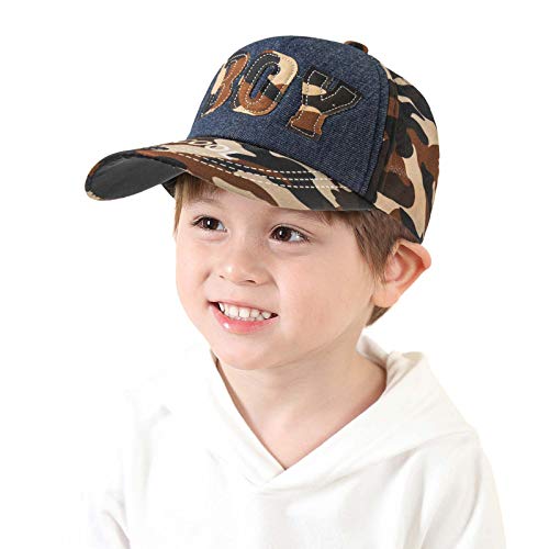 Embroidery Adjustable Baby Boy Baseball Cap Striped Sunhat Letter Sun Protection Hat (B)