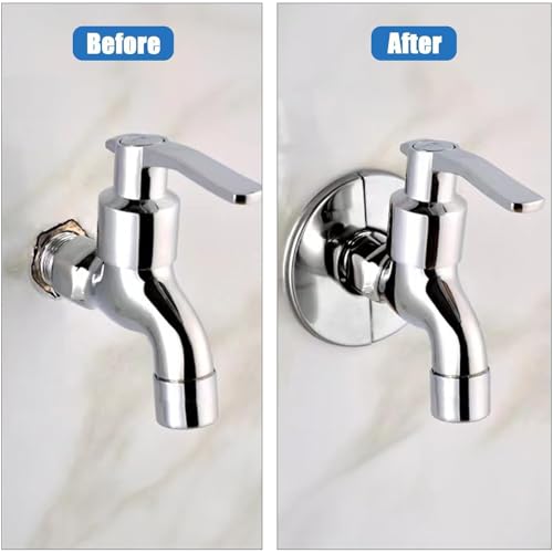 SIXHAOBU 10 Stk Wasserhahn Rosette, 22mm/26mm/34mm/42mm/51mm Edelstahl Selbstklebende Geteilte Rohrabdeckung, Ventillochabdeckungen Abdeckrosetten für Wasserhähne Rohre Duschwanne