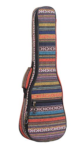 Image of MUINS Ukulele Case,21 23 26 Durable Colorful Ukelele Case Uke bag with Thicker Pad with Double Adjustable Straps, Storage and Handle (Orange,Concert 23 Inch)