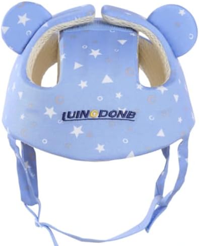 Bear Bean 赤ちゃん 頭 ガード 室内用 ベビー ヘルメット 綿100 サイズ調整可能 8ヶ月 4歳に適用 ごっつん防止 360 頭を守る 超軽量 ソフト 洗える スポン 赤ちゃん 頭部保護 ケガ防止 K ライトブルー Ekonomskapg Me