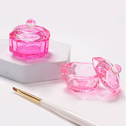 UUYYEO 2 Pcs Nail Art Acrylic Liquid Powder Dappen Dish Cups Bowl Glassware Tools Nail Glass Dapping Cup Nail Art Tool B