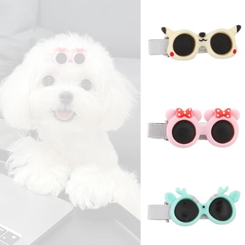 COYUN 3 pcs pinces à cheveux pour petit chien, pinces à cheveux pour chien et chat, barrettes pour petits chiens, accessoires de toilettage pour animaux de compagnie