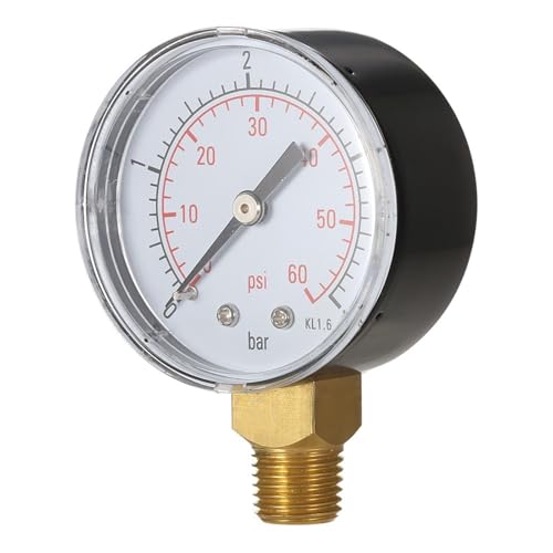 Manomètre de pression hydraulique pour filtre de piscine 50 mm 0-4 bar filetage 1/4 NPT