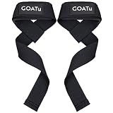 GOATu® Zughilfen Krafttraining, Bodybuilding, Gewichtheben, Fitness, Kreuzheben, gepolstert Deadlift Profi Lifting Straps Handgelenk - Frauen Männer (schwarz)