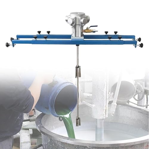 Power Mixer Pneumatic Agitator Clamp-On Drum Agitator Industrial-Grade Pneumatic Shaker Paint Stirring Tool，Commercial 260 Gallon Folding Blade Paint Mixer, 0-1300 RPM Adjustable Speed, 400m