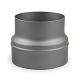 Ofenrohr Erweiterung 150mm > 180mm Gussgrau - 2 mm Stahlblech - Senotherm-Beschichtung - rußbeständig - frost- und tauwechselbeständig - erfüllt DIN Norm 1856-2