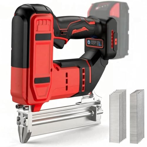 2-in-1 Cordless 18GA Nail Gun/Staple Gun Compatible with Milwaukee 18V Battery (No Battery) Electric Brad Nailer/Stapler Battery Powered with 1200 Nails/Staples for Upholstery Woodworking and DIY