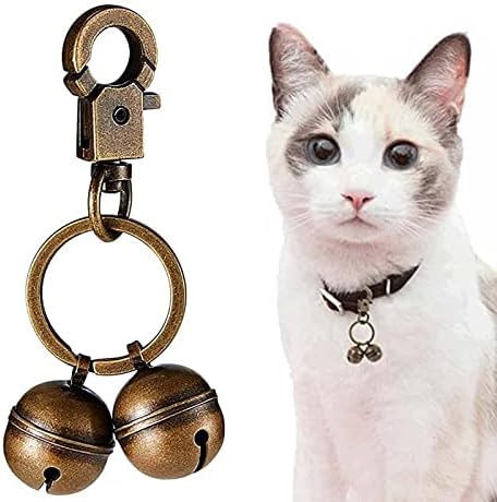 gishane Extra Loud Cat and Dog Bell, Durable Copper Dog Tracker Bells for Pets Collar Charms with Swivel Lobster Clasp Quick Release Cat Pendant Bells Cat Accessories (53144293)