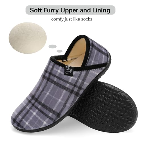 Image of Spesoul Fuzzy House Slippers for Women Men Indoor Closed Back Lightweight Cozy Faux Furry Lining Barefoot House Shoes Slipper Socks for Bedroom Home Office Yoga Outdoor Walking Shoes