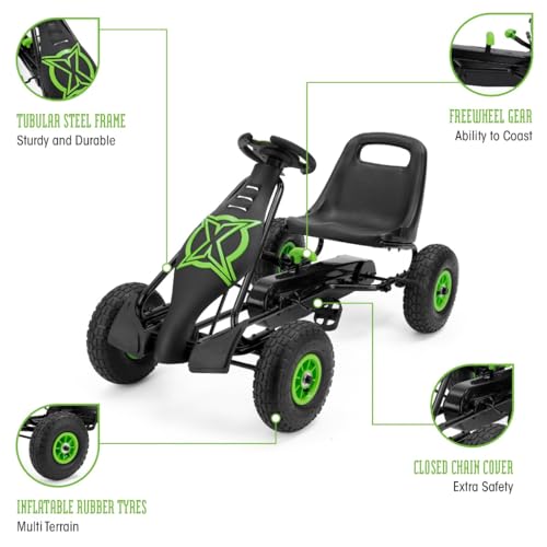 Xootz Viper Racing Go-Kart für Kinder – Tretauto für Outdoor-Spaß