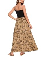 Hount Lang Plissee Rock Frauen Midi Business Rock Elastische Taille A-Linienrock Elegant Maxirock (XL, F26) – Ansicht 6