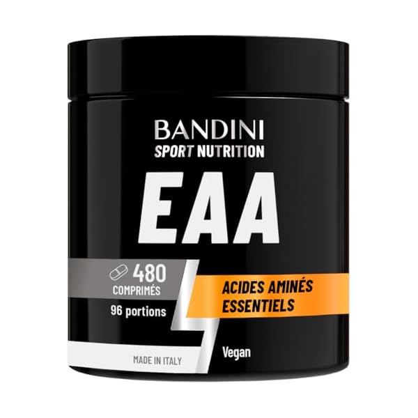 Bandini® EAA Essential Amino Acids 480 Comprimés – 9 Acides Aminés Essentiels – Complément Alimentaire – Sportifs et Athlètes – Puissant Pre-Workout – Suppléments Vegan & Zéro Sucre – 96 Portions