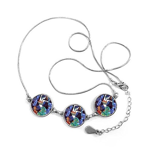 Bijoux collier avec chaîne et médaillon rond peinture artistique de haute précision