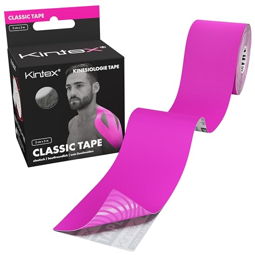 Kintex Kinesiologie-Tape Classic - selbstklebend, elastisch, wasserfest und antiallergisch - Sport- und Kinesiotape zum Einsatz bei Sportverletzungen - Pink - 5 cm x 5 m Kintex Kinesiologie-Tape Classic - selbstklebend, elastisch, wasserfest und antiallergisch - Sport- und Kinesiotape zum Einsatz bei Sportverletzungen - Pink - 5 cm x 5 m