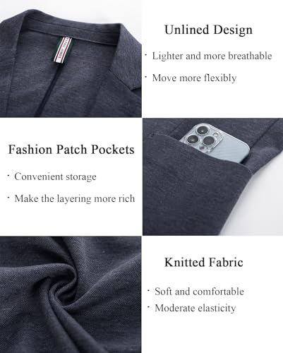 Image of PJ PAUL JONES Men's Casual Knit Blazer Suit Jackets Two Button Lightweight Unlined Sport Coat