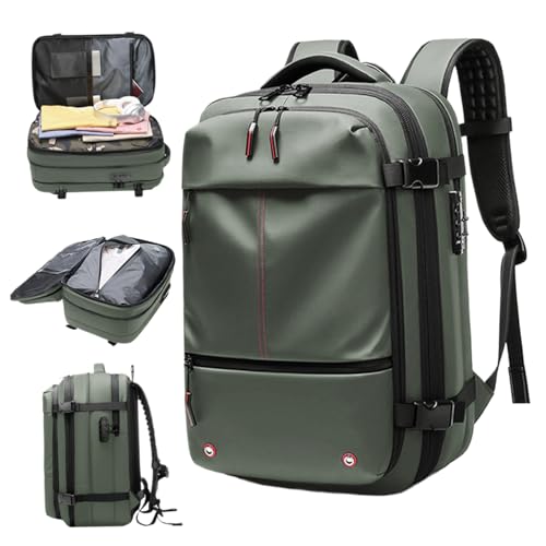 Sac à dos sous vide de voyage 60L vert extensible avec compartiment étanche