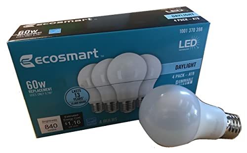 Led Technology Ecosmart 60W Equivalent Daylight A19 Energy Star, Dimmable Led Light Bulb (16 Pack) #TOP1
