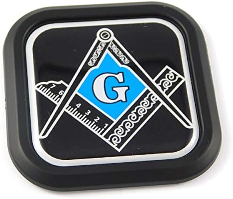 Mason Masonic symbol black Square Black rim Emblem Car 3D Decal Badge Bumper 2"