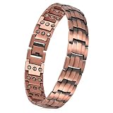 Copper Bracelet for men with 3 Row magnets Copper Magnetic Bracelet for men Adjustable Length Size w