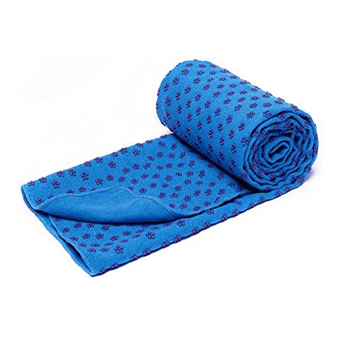 AnnQUYANG Yoga Mat Towels With Mesh Carrying Bag, Quick Dry Non Slip Dot Grip Bikram Pilates Towel, Extra Long (185 x 62 cm, 73
