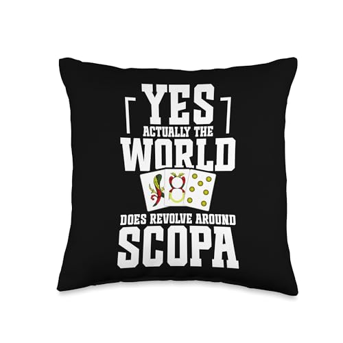 Scopa Player Card Game Enthusiast World Italian Scopa Throw Pillow