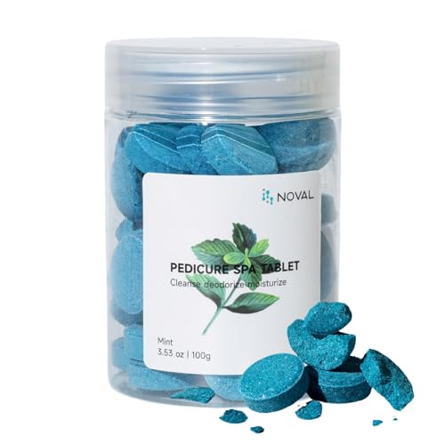 NOVAL Pedicure Supplies Spa Tablets Foot Bath Foot Soak for Softening Skin Care, 100g (Mint)