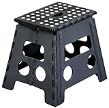 Kesper | Klapphocker, Material: Kunststoff, Maße: 36,5 x 30 x 32 cm, Trittfläche: 29 x 22 cm, Farbe: Schwarz | 70734