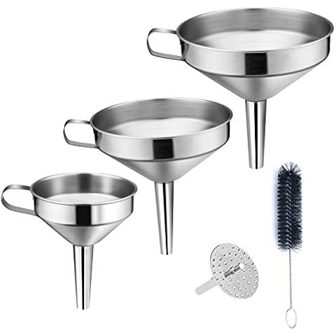 Kitchen Funnel Set with Handle Design and Removable Strainer Cover