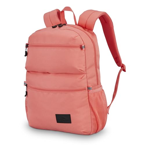 Image of High Sierra Everclass Backpack - Travel or Work Laptop Bookbag with 360 Reflectivity, Dual Water Bottle Pockets & Fits Laptops Up To 15.6 inch, One Size, Sunset Coral