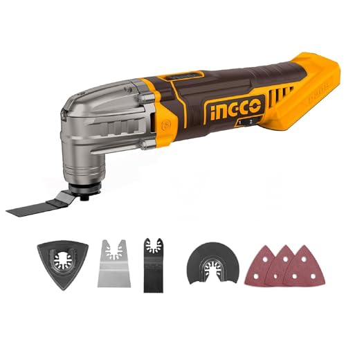INGCO 20V Cordless Multi-Tool (Body Only) Oscillating Multitool 5000-20000RPM with 8Pcs Accessory Kit for Sanding, Sawing, Cutting CMLI2022 1 INGCO 20V Cordless Multi-Tool (Body Only) Oscillating Multitool 5000-20000RPM with 8Pcs Accessory Kit for Sanding, Sawing, Cutting CMLI2022