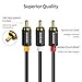 XANHAM 3RCA to 3RCA Cable 3.3 Feet Gold-Plated Contacts 3 RCA Male to Male Audio Cable for Speaker, Hi-Fi Systems, Home Theater, HDTV, etc.