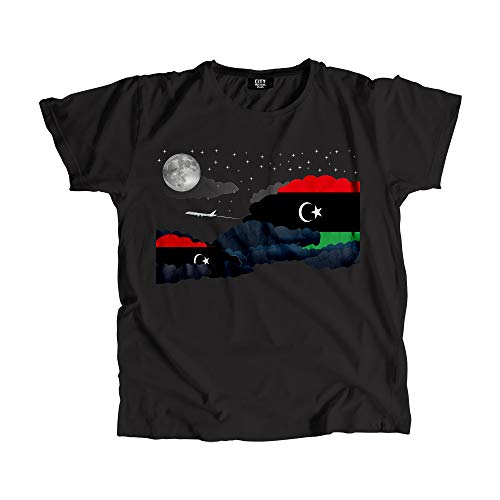 T-shirt Libye Nuages de Nuit uniexe en coton noir