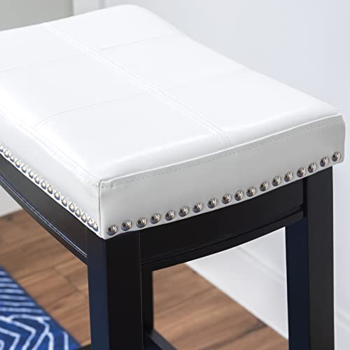 Linon , 30-Inch, White Claridge Patches Bar Stool, 32" X 18.75" X 13.25", Black #TOP5