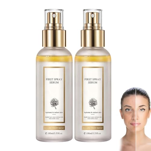 Spray de agua y aceite antioxidante antienvejecimiento de trufa blanca, suero de primer spray de trufa blanca, cuidado de la piel vegano, bruma facial hidratante con trufa blanca (2pcs)