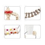 Papageienspielzeug, Spielzeug für Nymphensittiche, Vögel, Kauen, Naturholz, Hängematte, Glocke, Vogelkäfig, Schaukel für Nymphensittiche, Finken, kleine Sittiche und Aras, 8 Stück – Bild 4