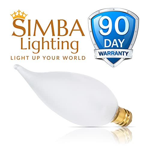 Simba Lighting INC-40C32FE12F-12PC Candelabra Flame Tip Frosted Ca10 40W E12 Base (12 Pack) Decorative Incandescent Light Bulbs 120V thumb #4