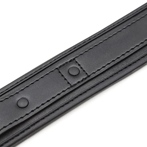 Image of Padded PU Leather Sex Collar and Leash Set, Women and Men's Bondage Collar for BDSM Restraints Toys (Black-1)