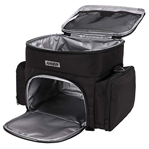 MIER 2 Compartment Lunch Bag Insulated Cooler Bag Meal Prep Bag for Men